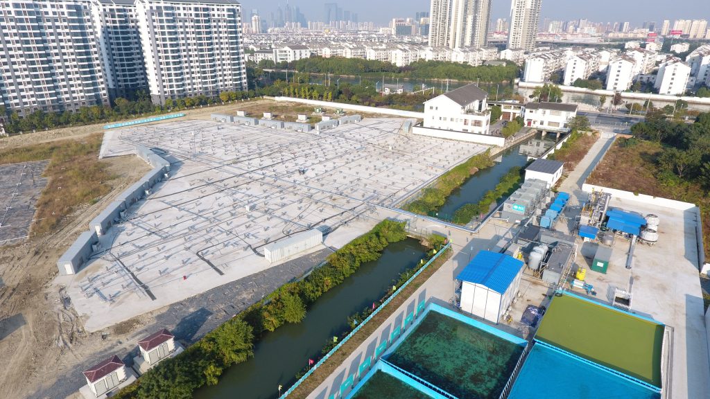 A drone flyover of a massive OptiFlux® electrical resistance heating (ERH remediation services) site in Asia.