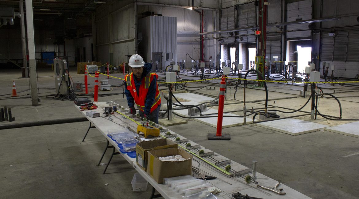 James Erario, Project Engineer III, tests our patented FlexHeater® element at a thermal remediation site in the Midwest.