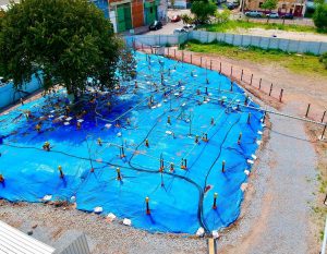 Vue aérienne du premier projet de chauffage par conduction thermique de TRS Doxor au Brésil.
