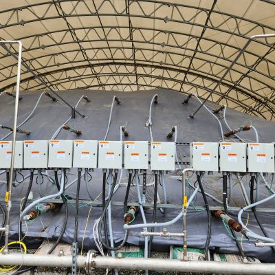 TRS installed heater wells horizontally to thermally desorb PFAS in a 2,000 cubic yard soil pile at Joint Base Elemendorf-Richardson.