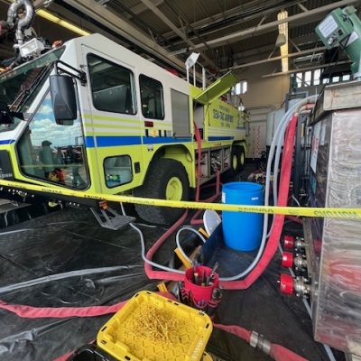An AFFF clean out using PerfluorAd for transition to F3 at Seattle-Tacoma International Airport.